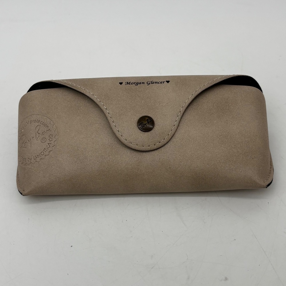 Ray-Ban Tan Faux Leather Sunglasses Case Morgan Glencer Personalized Snap Case